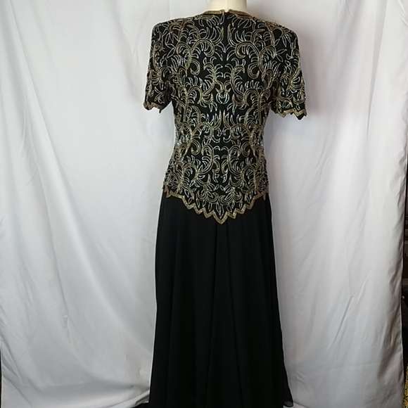 Vintage Formal Beaded Top Maxi Dress Size Medium - Picture 6 of 10
